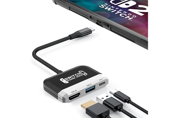 GKEAPZA Switch TV Dock pour Nintendo Switch/OLED, Mini dock portable 4K HDMI TV Adapter avec port USB 3.0 supplémentaire, type C 100 W PD