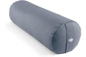 Lotuscrafts Rollo de Yoga para Yin Yoga Ø24 cm - Rollo de Yoga con Relleno de Espelta - Funda de Algodón Lavable - Rollo de Yoga para Yoga Restaurativo - Certificado Gots
