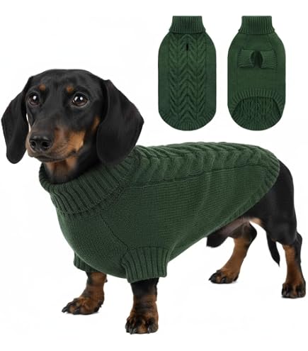 Fitwarm Hunde-Pyjama Mit Rollkragen | Gestreifter Strickpullover Für Winter