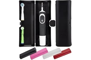 IBRUSH Elektryczna Szczoteczka do Zębów dla Dorosłych z Etui Podróżnym - Pojemnik Kompatybilny z Oral B - Przenośny Uchwyt na Szczoteczkę, Czarny