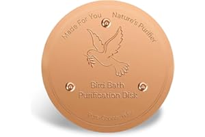 Qubitly Rose Gold Bird Bath Purification Copper Disk, Bird Tables for The Garden, Copper Cleaner for Outdoor Gardens, Bird Bath Copper Disk (3.9x3.9 Inches, All-Season Water Cleaning for Birdbaths)