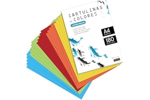 OFITURIA Cartoncino Colorato, Cartoncino A4 Colori Intensi Assortiti, Carta Colorata 180gr per Artigianato, Stampa di Documenti e Progetti Creativi, Carta Colorata A4 · m-office (x25, Assortito Intenso)