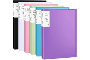 Goysen 6 Pack A4 Display Book 30 Pockets, A4 Display Folder with Plastic Sleeves, Presentation Document Folder for Individuals, Schools, and Offices (6 Colours)