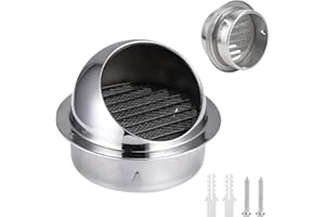 JLNMMN 120 mm Bocchetta Aerazione, Tappo Griglia Aerazione, Tubo Cappa, Griglia Ventilazione, Tubo Cappa Cucina, Tubo Cappa, Griglia Aerazione Regolabile, per Scarico a Parete Esterna, Scarico Cappa