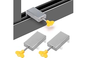 Kigniote 2 Pezzi Blocco Baia Scorrevole Blocco Baia Vetro Scorrevole Con Chiave Chiusura Baia Scorrevole Alluminio Sicurezza Regolabile Anti furto Blocca Porta Scorrevole Per La Sicurezza Dei Bambini