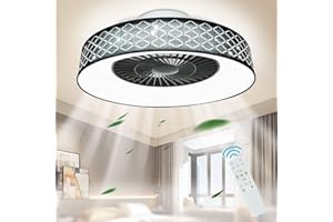 ‎DEPULEY Depuley LED Deckenventilatoren mit Beleuchtung, Einstellbar Fan mit Fernbedienung und Timer, 40W Dimmbare Deckenleuchte, Unsichtbarer Ventilator mit Leuchte für Wohnzimmer, Kinderzimmer, 3000K-6500K
