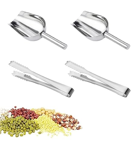 4 Kunststoff-Eisschaufeln, 17 Cm, Lebensmittelecht – Für Eis, Mehl, Zucker & Tierfutter, Vielseitig Einsetzbar