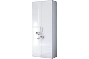 AVANTI TRENDSTORE - Lindo - Mobili da Ingresso in Laminato di Colore Bianco Lucido (Armadio)
