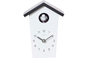 ‎CUCO CLOCK Cuco Clock Mini Kuckucksuhr HOCHHAUS 17,0 × 12,4 × 9,0cm, Wanduhr, Moderne Schwarzwalduhr, Wanduhr mit Nachtruhefunktion, Kuckucksruf Vogelstimme, Quarzuhrwerk