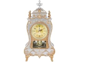 POMYA Vintage Retro Old Fashioned Style Plastic Table Clock Antique Home Hotel Decorative Desk Alarm Clocks for Home, Office, Hotel, Market,Display, etc(white)