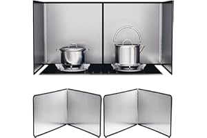 TiciKim Protector Salpicaduras Cocina Protectora de Cocina Plegable, Protector contra Salpicaduras Antiadherente de 2 Lados Plegabl Protector de Aceite Estufa de Gas - 40 x 30 cm - Paquete de 2