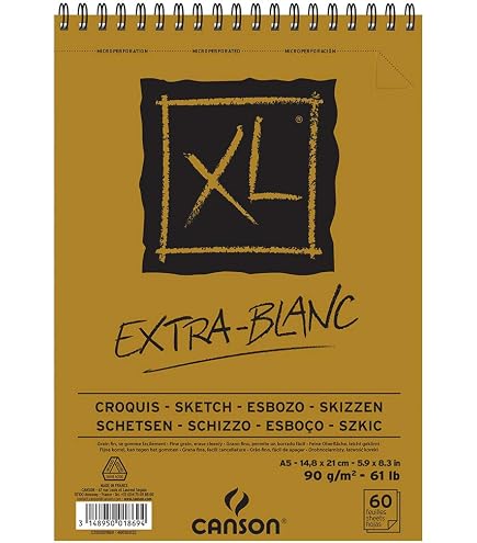 Canson XL Croquis Sketch Pad - Spiral Bound A4, 120 Sheets, 90 G/m² Cream Paper For Drawing - View #7