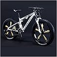 REOTEL Mountain Bikes Men 26 Inch Adult Fat Tyre Mountain Bike with Full Suspension, High-carbon Steel Large Frame Dual Disc Brake Giant Bicycle