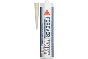 Everbuild Forever Ivory Anti-Mould Silicone Sealant – Permanently Waterproof – Suitable for Internal And External Use – Ivory – 295ml