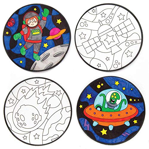 Baker Ross Adornos del sistema solar para colorear y colocar en la ventana (pack de 12), ideales para manualidades infantiles