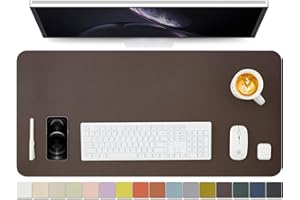 HOMIEAZICOZI Leder-Schreibtischunterlage – rutschfeste PU-Schreibtischunterlage und Mauspads für Büro und Zuhause – Schreibtisch-Organisation und Zubehör (Kaffee,90cmx 43cm)