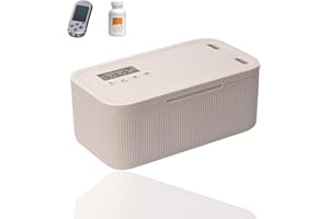 HIKENRI Timed Lock Box,Phone Lock Box Addiction Management,Timer Lockable Storage Box For Kitchen/Home/School/Personal/Travel/Office/Medication Storage Boxs/Snacks(Battery Not Included) (Beige)