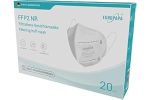 EUROPAPA 20x FFP2 Colorful Masks Respirator Mask 5-Layer Dust Masks Hygienically Individually Packed Body Certified EN149:2001+A1:2009 Mouth Mask EU2016/425