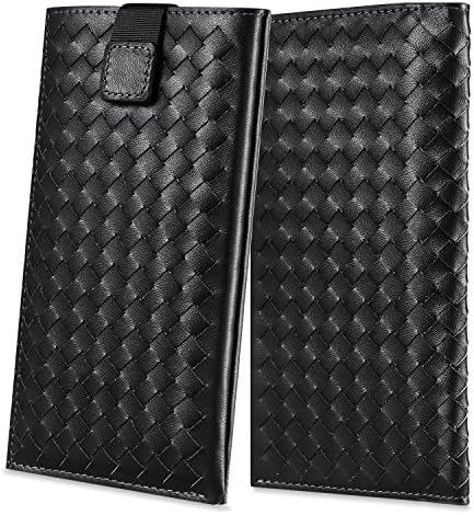 Genuine Leather Wallet Pouch Sleeve Case Cover 4.8 inch For iPhone 7,iPhone 6/6s,Samsung Galaxy S7/S6 by INSEL ( WEAVE BLACK)