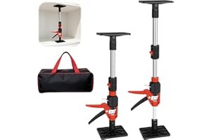 JAOGAUS 2 Pezzi Asta Telescopica Sostegno a Soffitto, 50–93 cm Puntello Telescopico Regolabile, Alzalastre per Cartongesso, Regolazione 30°, per Armadi, Soffitti, Pannelli Murali, Capacitàdi Carico 150 kg