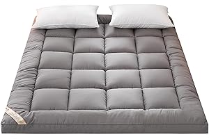 YIbing Materasso futon Pieghevole Giapponese, 10cm Materasso Futon Spesso, Tatami Materassi da Terra, Pieghevole Ospiti Materasso ​da Pavimento Morbido Futon Naturale,Grigio,120X200cm