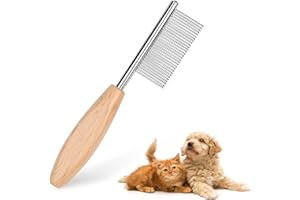 MultiValue Mini Dog Cat Facial Brush, Portable Tear Stain Remover Comb, Stainless Steel Pet Flea Comb for Cats and Dogs, Hair Cleaner Brush for Massaging, Removing Tear & Hair Stain (01#)