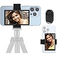 OmniMaster Phone Vlog Selfie Monitor Screen, Magnetic Phone Holder Clip Mount, Using Rear Camera for Selfie Vlog Live Stream TikTok, Instagram, YouTube, iPhone & Android Phone Compatible