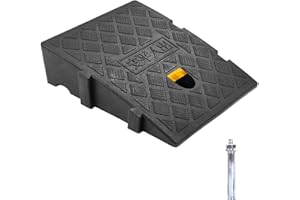 JAHOMFAI Kerb Ramps, Curb Ramp, Portable Lightweight Ramps Threshold Ramps, for Driveway, Sidewalk, Car, Scooter, Set of 1 with 1 Expansion Bolts (Black-10.6"x9.8"x2.76"-1pcs)