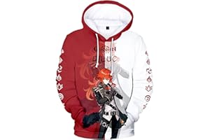 zhedu Game Genshin Impact Character Hoodie Chongyun/dicna/diluc/eula/fischl/jean/kaeya/Neutral Contrast Print Pullover Sweatshirt Fashion Streetwear Top(2xs-4xl)