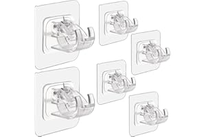 GGUFAY 6 Stück Selbstklebende Gardinenstangen, Wand Halterungen Handtuch Befestigung Stangen Halter Vorhänge Haken