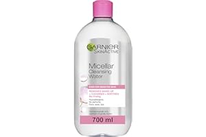 Garnier Micellar Cleansing Water 700ml, Gentle face cleanser & Make up Remover, Suitable For All Skin Types Including Sensitive Skin, Soothing Formula, Dermatologically Tested