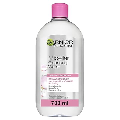 Garnier Micellar Cleansing Water 700ml, Gentle face cleanser & Make up Remover, Suitable For All...