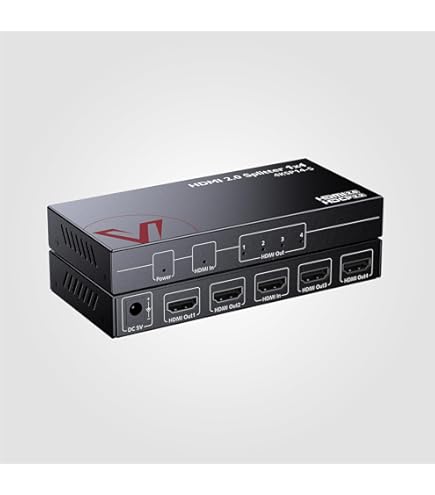 AV Access 1 in 4 Out UHD 4K@60Hz 1080p@120Hz HDMI 2.0-splitter met automatische downscaling, 18Gbps nullatentie, 4K HDMI-splitter met HDR10 en 3D, HD Lossless Audio, HDCP 2.2, automatisch EDID-beheer AV Access 1 in 4 Out UHD 4K@60Hz 1080p@120Hz HDMI 2.0-splitter met automatische downscaling, 18Gbps nullatentie, 4K HDMI-splitter met HDR10 en 3D, HD Lossless Audio, HDCP 2.2, automatisch EDID-beheer
