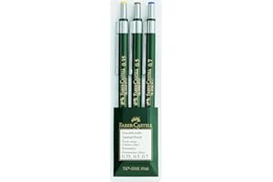 Faber-Castell TK-Fine-9760 Mechanical Pencils Wallet of 3 - 0.35, 0.5, 0.7mm, Green