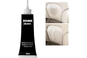 UJOOGBU Leather Repair Kit,Leather Restorer,Leather Repair Patch,Leather Filler,Leather Repair Kit for Sofas,Car Seat ,Cat Scratch Leather Repair,Black Leather Restorer Cracked Leather Repair Kit(Black)