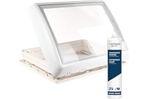 Dometic - Oblò “Mini Heki” per aerazione forzata e sigillante Dekalin, per roulotte o camper, dimensioni: 70 cm x 50 cm, spessore del tetto: da 25 mm a 45 mm