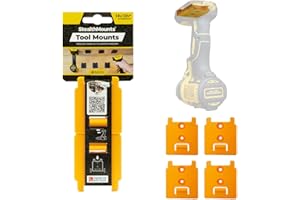StealthMounts Organiseurs d'outils Jaune pour DeWalt Max + XR + Flexvolt | Support de Rangement sans Fil pour Outils DeWalt Max + XR + Flexvolt | Lot de 4