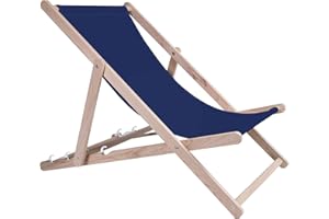Holtaz Transat Pliable Bois hêtre à Monter soi-même Lit de Plage Pliant Chaise Chilienne pour Jardin Balcon Piscine Camping Bars Plage - Peut Supporter jusqu'à 130 kg réglable 4 Positions