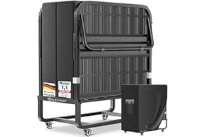 ‎KESSER KESSER® Klappbett 200x90cm Gästebett inkl. Matratze aus Memory-Schaum & Rollen | faltbares Reisebett mit Metallrahmen für Erwachsene belastbar bis 250kg | Metallbett mit Schaumstoffmatratze & Cover