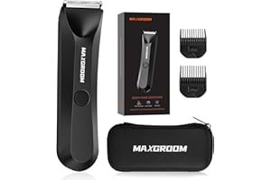 MAXGROOM Afeitadora Corporal Masculina, Depiladora Corporal Hombre con luz LED,apta para la ducha, para Barba, Axilas, Pechos, Piernas, Genitales, Recortadora de vello corporal para hombres