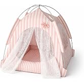 Busstier Katlanabilir Yazlık Kedi Evi File Panelli Taşınabilir Minderli Evcil Hayvan &Ccedil;adırı 35x35x35 cm İ&ccedil; Minderli Nefes Ala