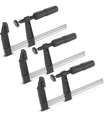 STAHLWERK Morsetto A Vite 80x500 Mm – Set Da 2 Pezzi, Morsetto A F Professionale Con Impugnatura Gomma E Tappi Protettivi