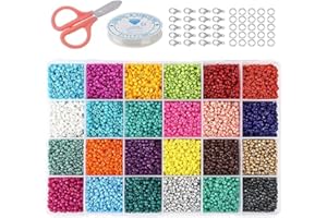 RUIYWEN Mini Perline Colorate da 3 mm 14400 Perline di Cristallo per Gioielli Collane Bracciali Fai da Te (24 Colori)