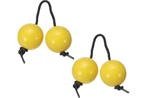 YELARXI Rhythm African Shaker Kashaka Shaker Ball Kashaka Hand Percussion Instruments with Black Rope, Fit for Adults Wedding Party Musical Class Show (2 Pack, Yellow)