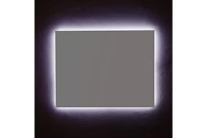 Kiamami Valentina - Specchio Arredo Bagno | Illuminazione LED Perimetrale | Stile Moderno | Telaio ABS Grigio | Reversibile | Specchio da Bagno Retroilluminato | 70x90 CM