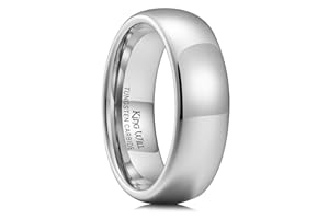 King Will Basic Men's 2mm 4mm 6mm 8mm High Polished Comfort Fit Domed Tungsten Carbide Ring Silver Black Wedding Band