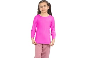 janisramone® Kids T Shirts - Casual Boys Long Sleeve T Shirt - Round Neck Girls School Shirts, Stretchy Comfortable Boys Girls Long Sleeve Top