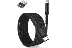 BASESAILOR Kabel do ładowarki USB typu C na Lightning, 2 m, z adapterem USB, z certyfikatem Apple MFI do szybkiego ładowania do iPhone'a 11, 12, 13, 14, Mini Pro Max, SE, iPada 8. 9. generacji, słuchawek Airpod