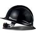 SAFEBUILDER Full Brim Hard Hat Breathable Safety Helmet Vented ANSI Z89.1 Approved Lightweight Hard Hats Construction & Industrial (Black Hard Hat)