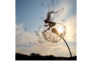 ZHKP HUIPYOU Decorazione da giardino a forma di fata e dente di leone, ideale come decorazione da giardino, per interni ed esterni, per patio, decorazione natalizia e feste